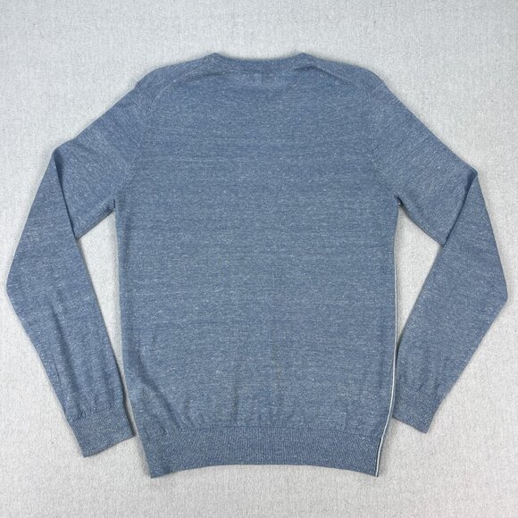 Reiss Grayson Sweater Mens S Linen Wool Blend Light Blue Long Sleeve Crew Jumper - Picture 2 of 10